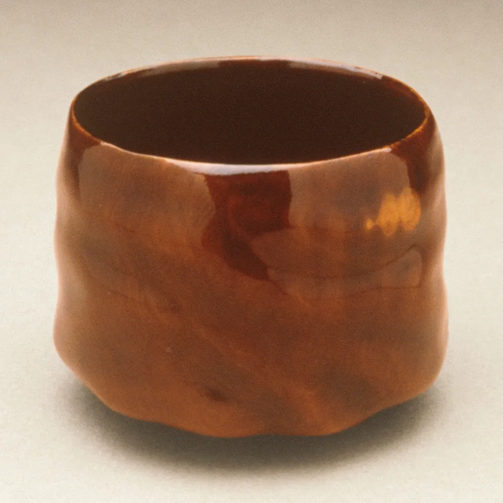 A simple handmade tea bowl, warm and worn